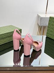 Okify Gucci Platform Pump With Double G Pink Patent Leather - 2