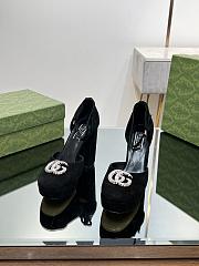 Okify Gucci Platform Pump With Double G Black Velvet - 1