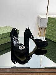 Okify Gucci Platform Pump With Double G Black Velvet - 3