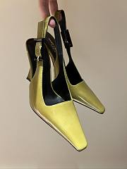 Okify YSL Square Pointed Toe Slingback High Heels 13589 - 2