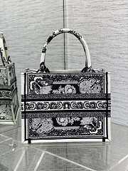 Okify Small Dior Book Tote Black And White Butterfly Bandana Embroidery - 4