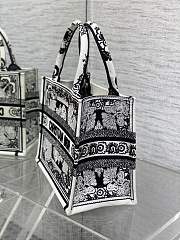 Okify Small Dior Book Tote Black And White Butterfly Bandana Embroidery - 6