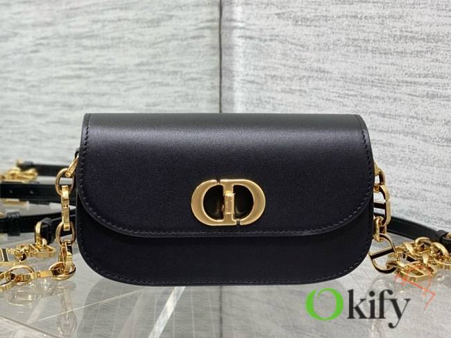 Okify Dior Small 30 Montaigne Avenue Bag Black Box Calfskin - 1