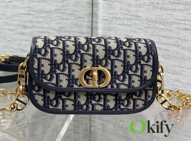 Okify Dior Small 30 Montaigne Avenue Bag Blue Dior Oblique Jacquard - 1