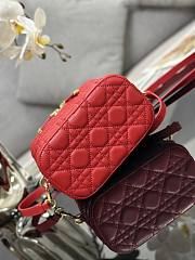 Okify Small Dior Travel Vanity Case Red Cannage Lambskin - 5
