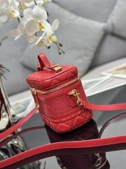 Okify Small Dior Travel Vanity Case Red Cannage Lambskin - 4
