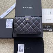 Okify Chanel Zipped Pocket Wallet Quilted Diamond Caviar Black Silver - 4
