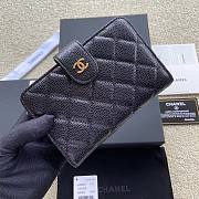 Okify Chanel Zipped Pocket Wallet Quilted Diamond Caviar Black Gold  - 1