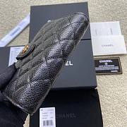 Okify Chanel Zipped Pocket Wallet Quilted Diamond Caviar Black Gold  - 3