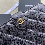 Okify Chanel Zipped Pocket Wallet Quilted Diamond Caviar Black Gold  - 6