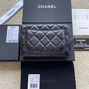 Okify Chanel Zipped Pocket Wallet Quilted Diamond Lambskin Black Gold  - 2