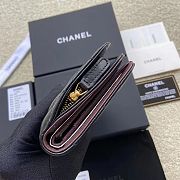 Okify Chanel Zipped Pocket Wallet Quilted Diamond Lambskin Black Gold  - 3