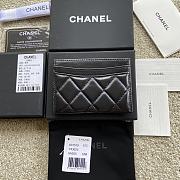Okify Chanel Card Holder Quilted Diamond Lambskin Black Gold Hardware - 6