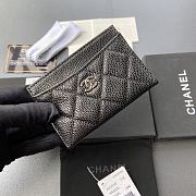 Okify Chanel Card Holder Quilted Diamond Caviar Black Silver - 4