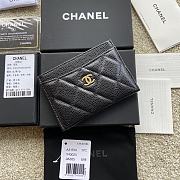 Okify Chanel Card Holder Quilted Diamond Caviar Black Gold - 2