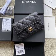 Okify Chanel Classic Card Holder Quilted Diamond Caviar Black Gold - 6