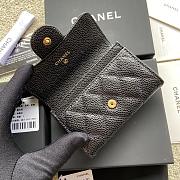 Okify Chanel Classic Card Holder Quilted Diamond Caviar Black Gold - 5