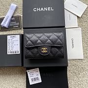 Okify Chanel Classic Card Holder Quilted Diamond Caviar Black Gold - 3