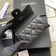 Okify Chanel Classic Card Holder Quilted Diamond Caviar Black Silver - 6