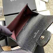 Okify Chanel Classic Card Holder Quilted Diamond Caviar Black Silver - 4