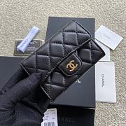 Okify Chanel Classic Card Holder Quilted Diamond Lambskin Black Gold - 1