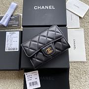 Okify Chanel Classic Card Holder Quilted Diamond Lambskin Black Gold - 4