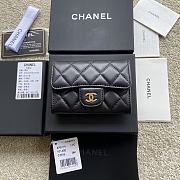 Okify Chanel Classic Card Holder Quilted Diamond Lambskin Black Gold - 2