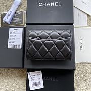 Okify Chanel Classic Card Holder Quilted Diamond Lambskin Black Silver - 5
