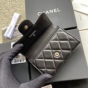 Okify Chanel Classic Card Holder Quilted Diamond Lambskin Black Silver - 4