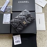 Okify Chanel Classic Card Holder Quilted Diamond Lambskin Black Silver - 2