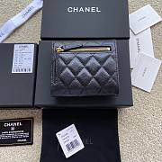 Okify Chanel Classic Small Flap Wallet Quilted Diamond Caviar Black Gold   - 3