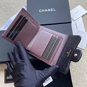Okify Chanel Classic Small Flap Wallet Quilted Diamond Caviar Black Gold   - 2