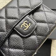 Okify Chanel Classic Small Flap Wallet Quilted Diamond Caviar Black Silver - 6