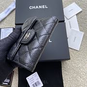 Okify Chanel Classic Small Flap Wallet Quilted Diamond Caviar Black Silver - 5