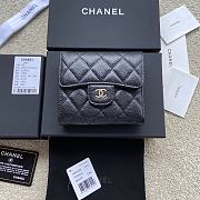 Okify Chanel Classic Small Flap Wallet Quilted Diamond Caviar Black Silver - 4