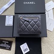 Okify Chanel Classic Small Flap Wallet Quilted Diamond Caviar Black Silver - 3