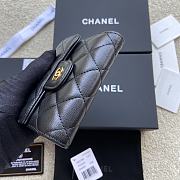 Okify Chanel Classic Small Flap Wallet Quilted Diamond Lambskin Black Gold - 5