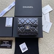 Okify Chanel Classic Small Flap Wallet Quilted Diamond Lambskin Black Silver - 4
