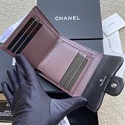 Okify Chanel Classic Small Flap Wallet Quilted Diamond Lambskin Black Silver - 2
