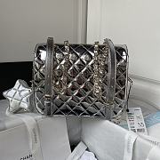 Okify Chanel Star Backpack Coin Purse Lambskin Metallic Silver - 4