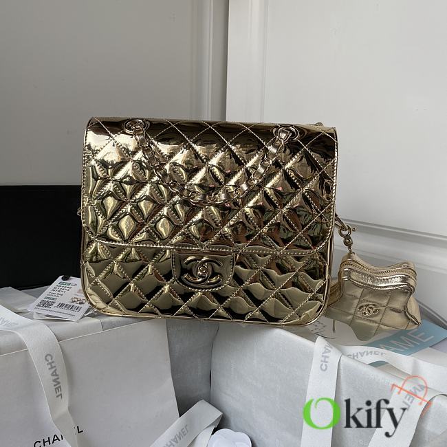 Okify Chanel Star Backpack Coin Purse Lambskin Metallic Gold - 1