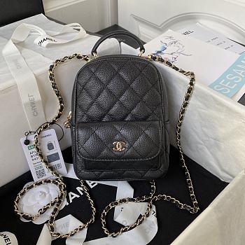 Okify Chanel Backpack Quilted Diamond Caviar Black 