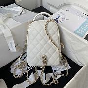 Okify Chanel Backpack Quilted Diamond Caviar White - 6