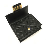 Okify Fendi Baguette Micro Trifold Black Nappa Leather Wallet - 5