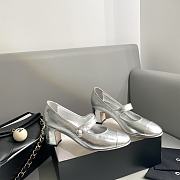 Okify Chanel Leather Sandal Silver 13773 - 3