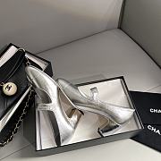 Okify Chanel Leather Sandal Silver 13773 - 4