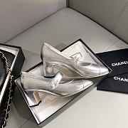 Okify Chanel Leather Sandal Silver 13773 - 6