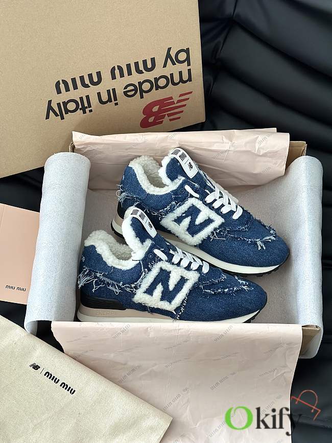 Okify New Balance 574 x Miu Miu Denim Sneakers 13778 - 1