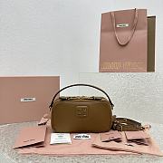 Okify Miumiu Leather Shoulder Bag Brown - 1