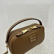 Okify Miumiu Leather Shoulder Bag Brown - 2